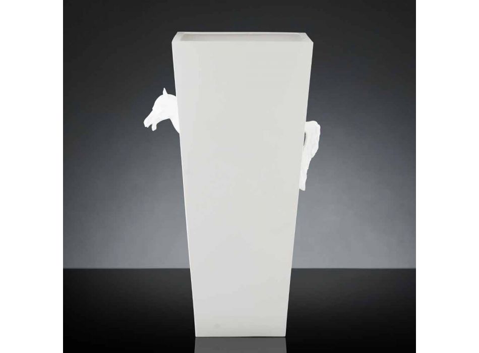 Hohe Indoor-Vase aus weißer Keramik, handgefertigt in Italien - Jacky Viadurini