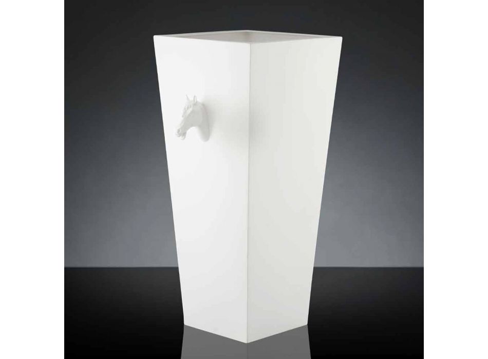 Hohe Indoor-Vase aus weißer Keramik, handgefertigt in Italien - Jacky Viadurini