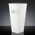 Hohe Indoor-Vase aus weißer Keramik, handgefertigt in Italien - Jacky