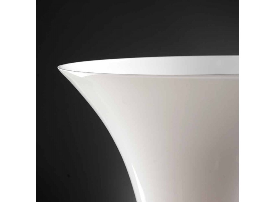 Artisan Vase aus weißem mundgeblasenem Glas oder 24 Karat Gold Made in Italy - Canberra