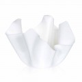 Weiße Vase für drapiertes Design im Innen- und Außenbereich Pina, hergestellt in Italien