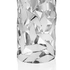 Zylindrische Vase aus Glas und Silbermetall mit geometrischen Luxusdekorationen - Torresi Viadurini