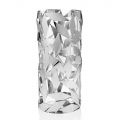 Zylindrische Vase aus Glas und Silbermetall mit geometrischen Luxusdekorationen - Torresi