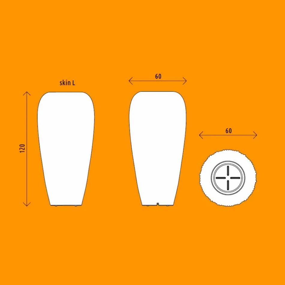 2 Stück Vase aus weißem, beige oder anthrazitfarbenem Polyethylen - Haut von Myyour Viadurini