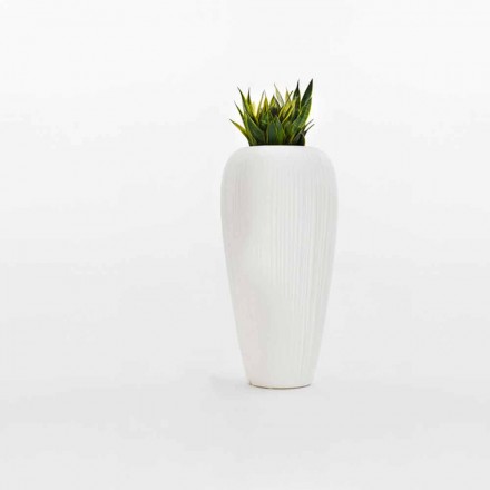 2 Stück Vase aus weißem, beige oder anthrazitfarbenem Polyethylen - Haut von Myyour Viadurini