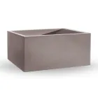 Rechteckige Outdoor-Vase aus farbigem Polyethylen Made in Italy - Grau Viadurini