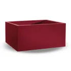 Rechteckige Outdoor-Vase aus farbigem Polyethylen Made in Italy - Grau Viadurini