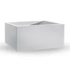 Rechteckige Outdoor-Vase aus farbigem Polyethylen Made in Italy - Grau Viadurini