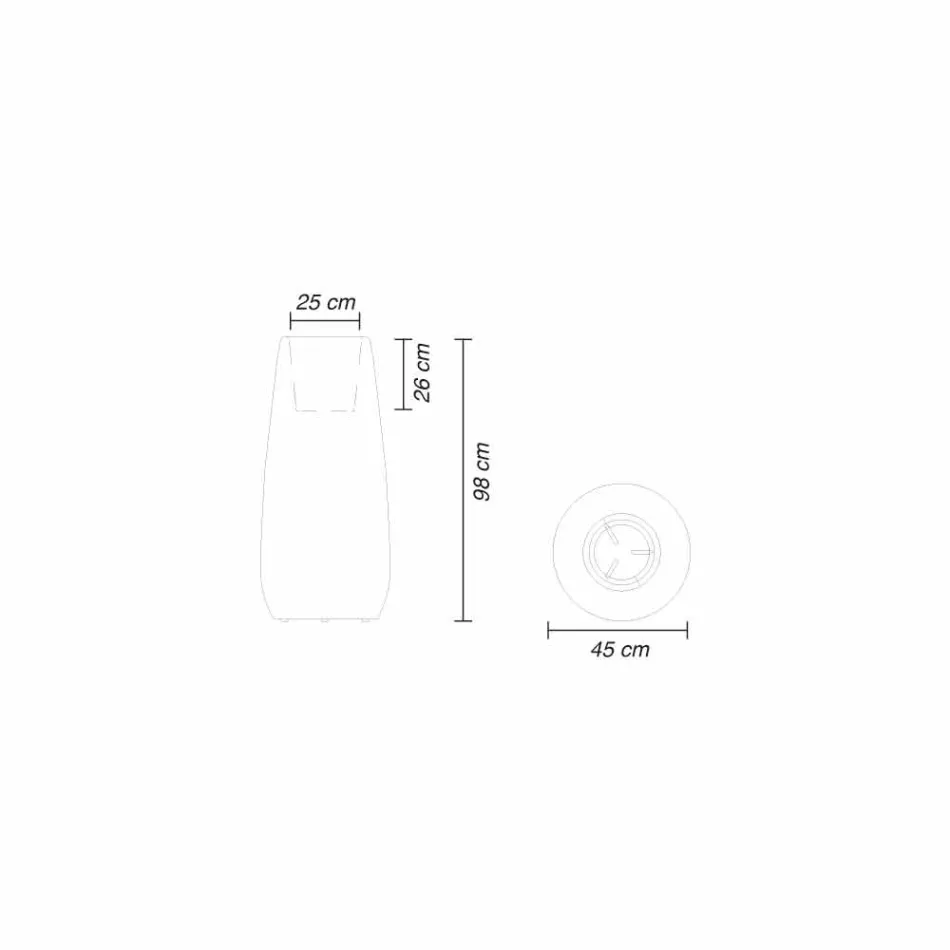 Innen- oder Außenvase, Kunststoff-Pflanzgefäß 3 Dimensionen - Pandora von Myyour Viadurini