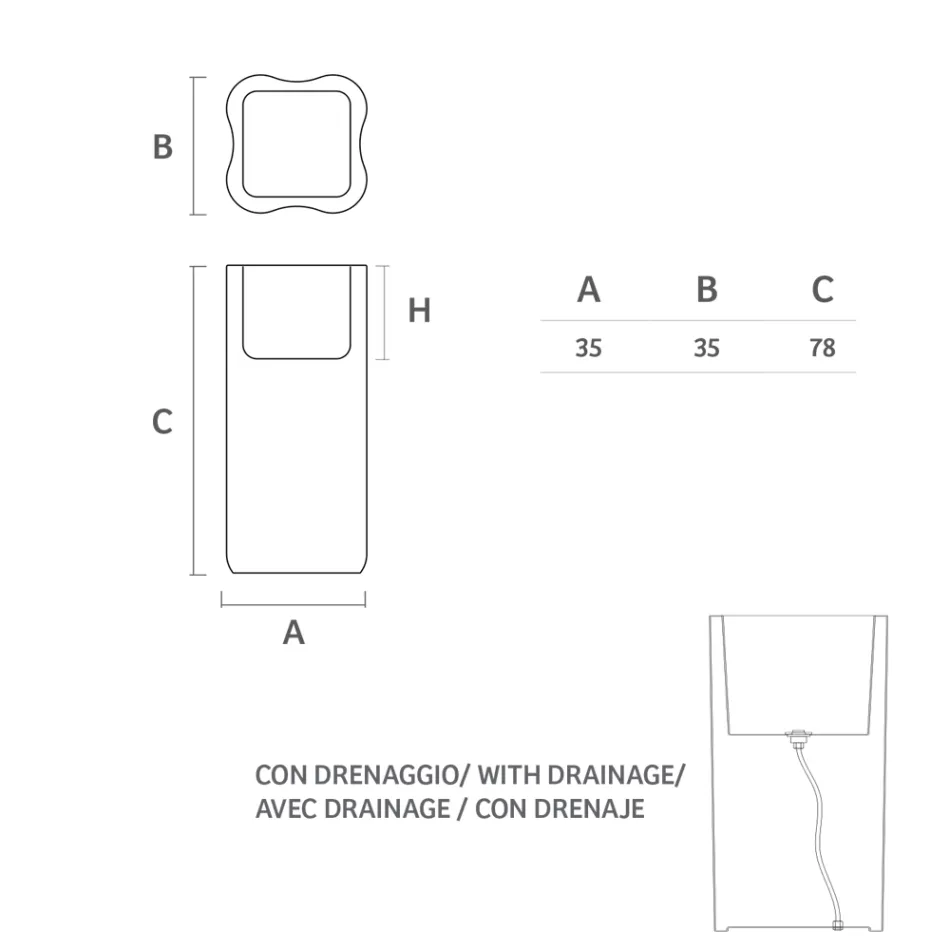 Heller Gartentopf aus weißem Polyethylen Made in Italy - Crizia Viadurini