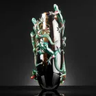 Handgefertigte Indoor-Vase aus farbigem Glas mit Geckos Made in Italy - Geco Viadurini