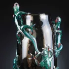 Handgefertigte Indoor-Vase aus farbigem Glas mit Geckos Made in Italy - Geco Viadurini