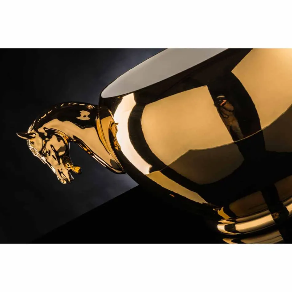 Indoor-Vase aus weißer Keramik oder 24 Karat Gold, handgefertigt in Italien - Jacky Viadurini