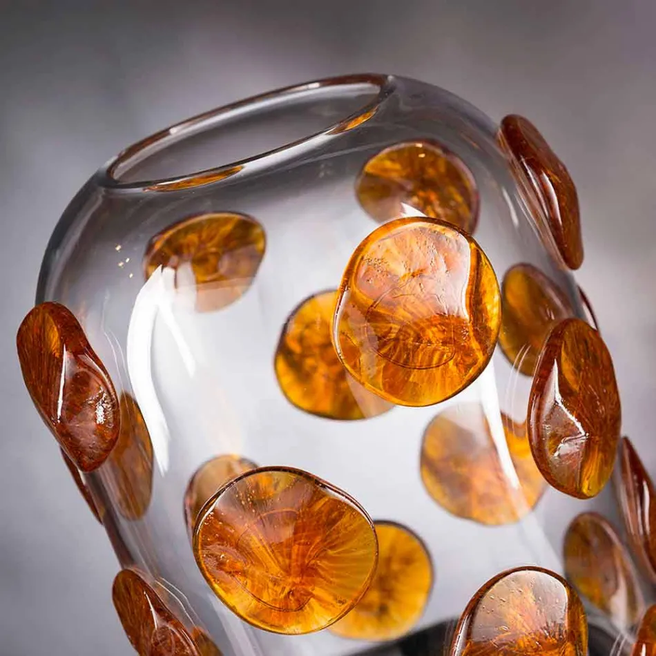 Indoor-Vase aus Muranoglas mit farbigen Details Made in Italy - Mirtos Viadurini