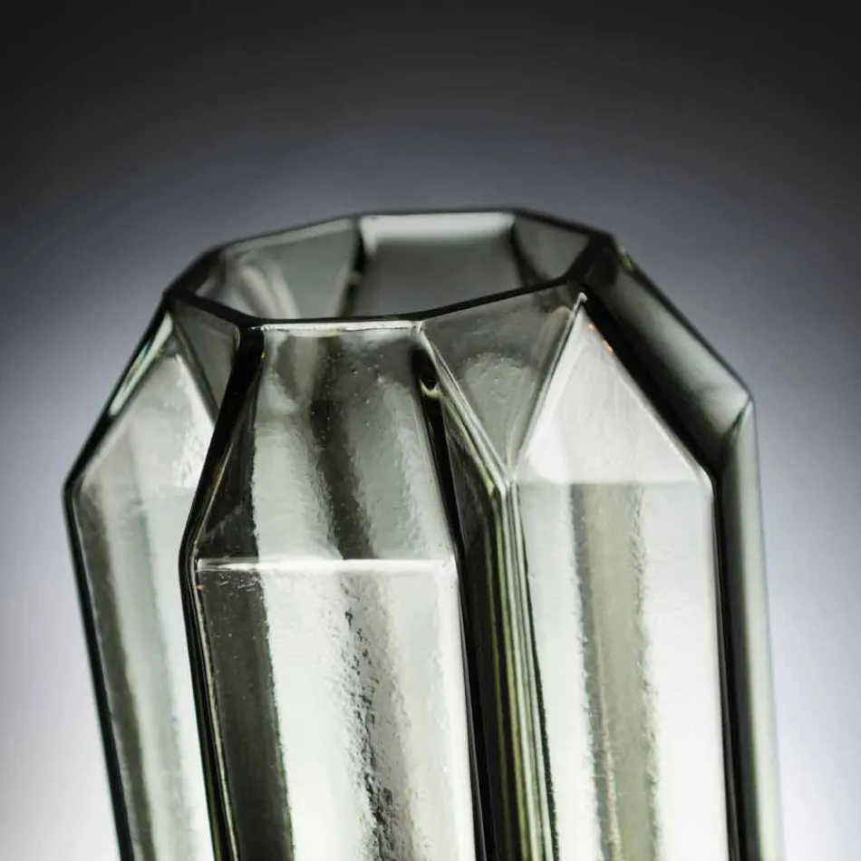 Indoor-Vase aus poliertem Glas, handgefertigt in Italien - Flock Viadurini