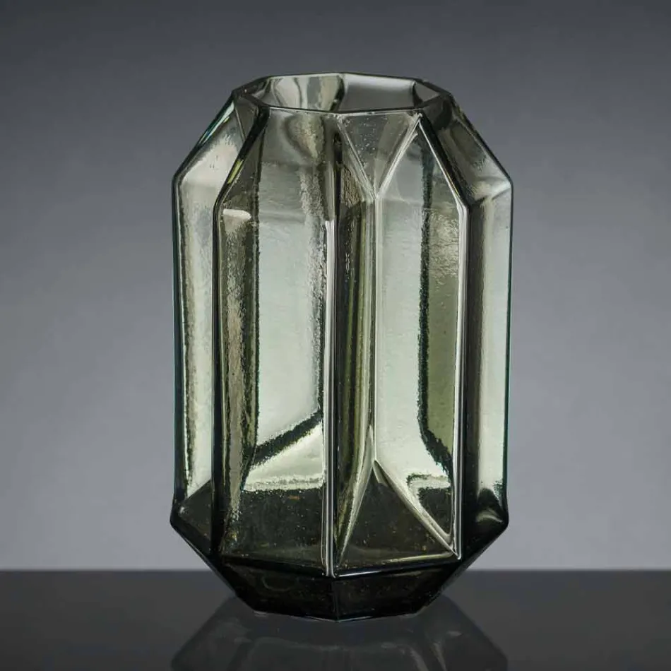 Indoor-Vase aus poliertem Glas, handgefertigt in Italien - Flock Viadurini