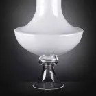Moderne Indoor-Vase aus weißem und transparentem Glas Made in Italy - Portos Viadurini