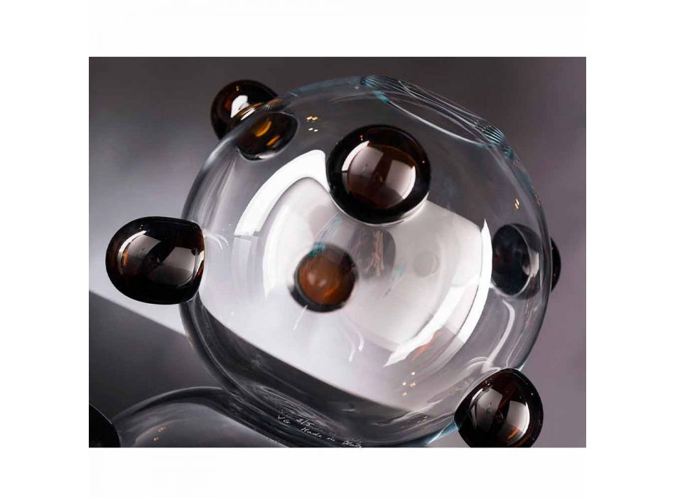 Runde Indoor-Vase aus mundgeblasenem Muranoglas Made in Italy - Astore Viadurini