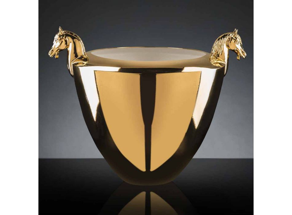 Handgefertigte dekorative Vase aus weißer Keramik oder 24k Gold Made in Italy - Jakcy Viadurini