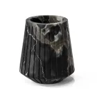Niedrige dekorative Vase aus Portoro-Marmor mit Streifendesign Made in Italy - Kairo Viadurini