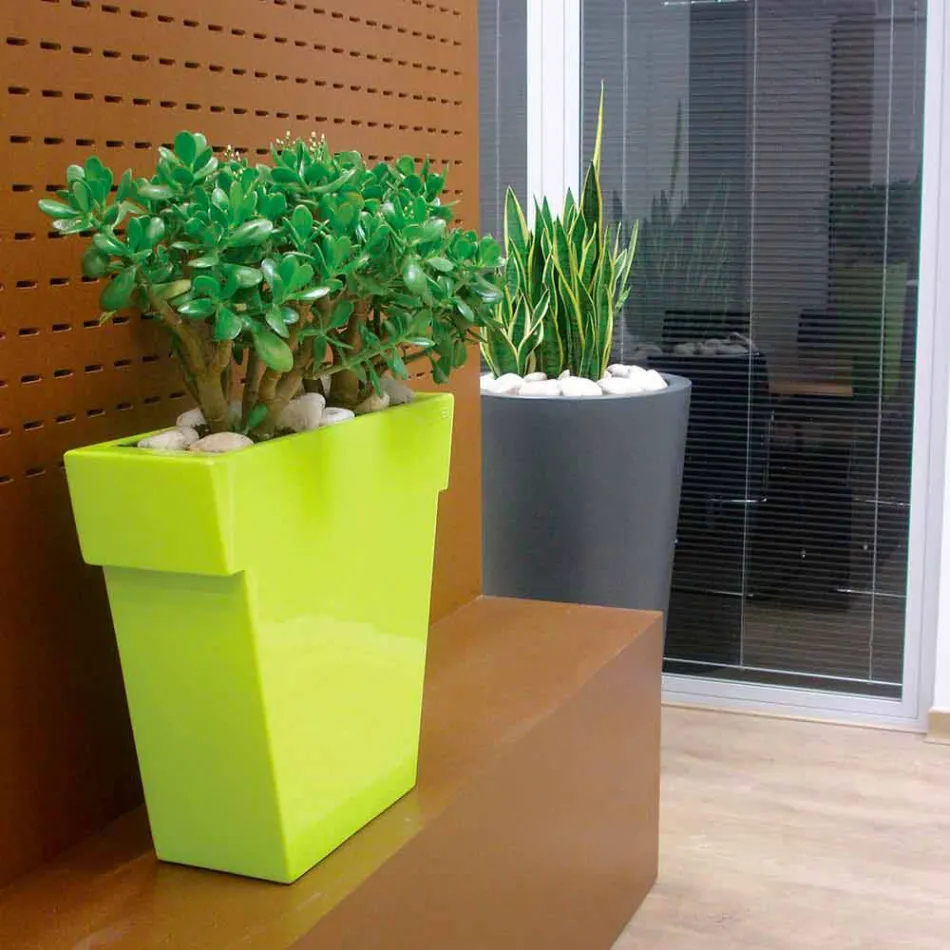 Farbige dekorative Vase Slide Die moderne Polyethylenvase aus Italien Viadurini