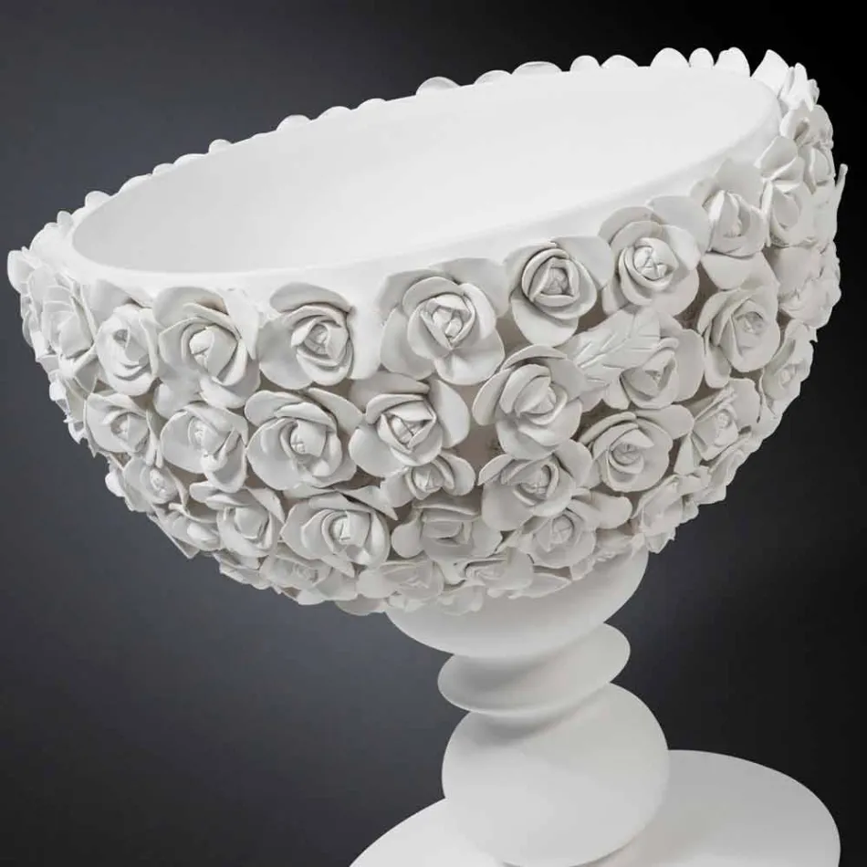 Dekorative Innenvase aus Biana-Keramik mit Dekoration Made in Italy - Camogli Viadurini