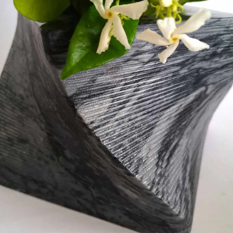 Dekorative Design Vase aus Bardiglio oder Carrara Marmor Made in Italy - Prisma Viadurini