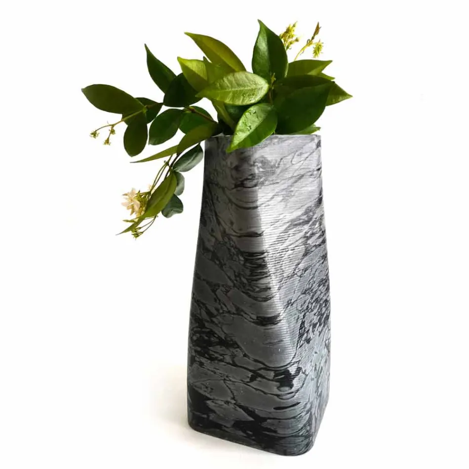 Dekorative Design Vase aus Bardiglio oder Carrara Marmor Made in Italy - Prisma Viadurini