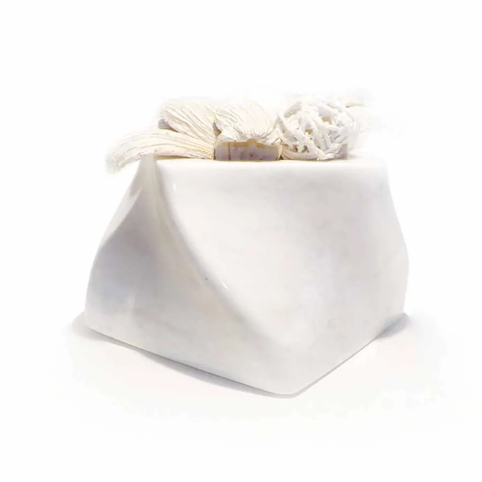 Dekorative Design Vase aus Bardiglio oder Carrara Marmor Made in Italy - Prisma Viadurini