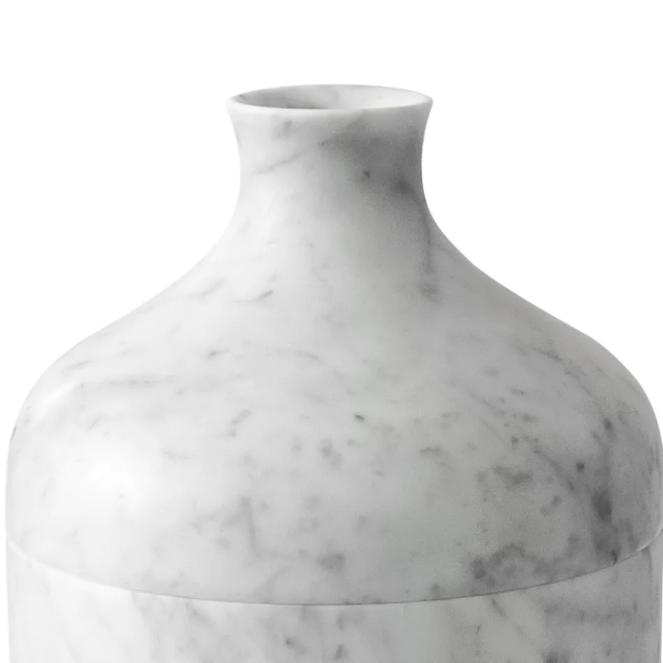 Dekorative Vase aus weißem Carrara Marmor Italienisches Luxusdesign - Calar Viadurini