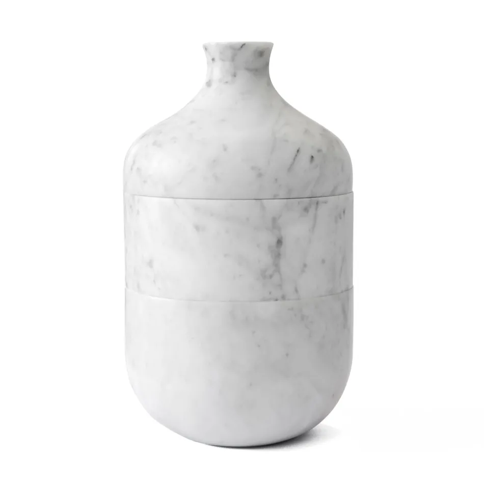 Dekorative Vase aus weißem Carrara Marmor Italienisches Luxusdesign - Calar Viadurini