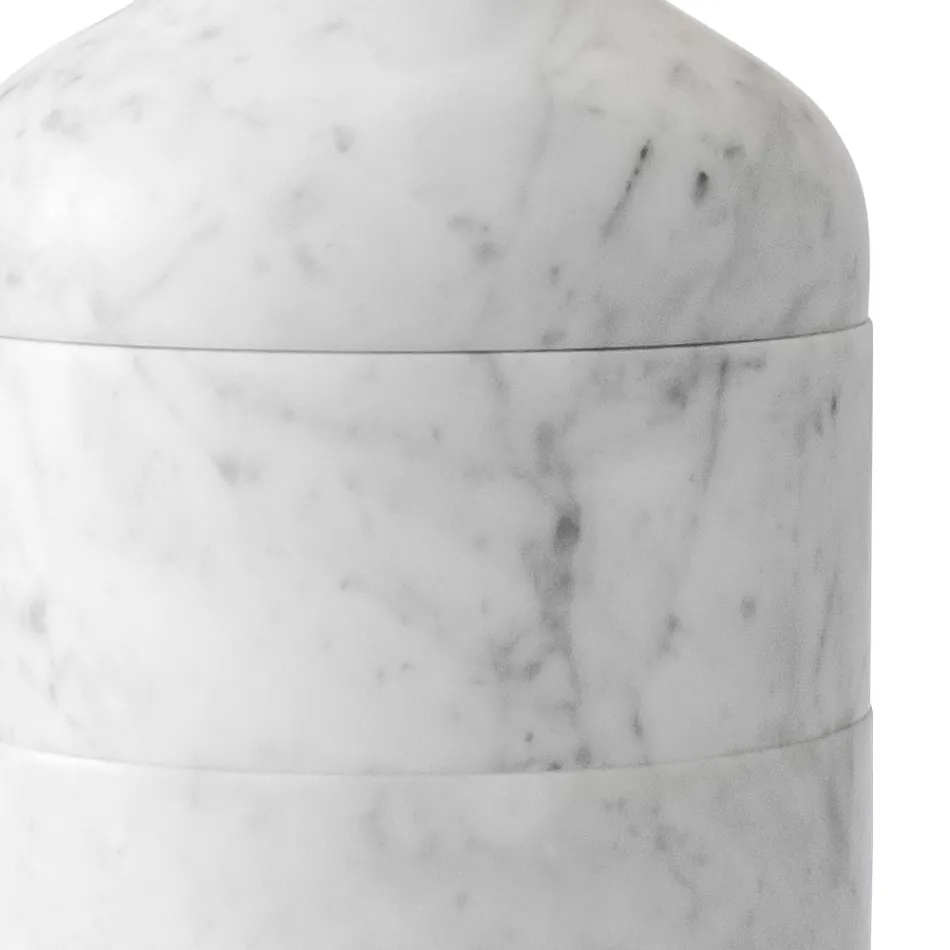 Dekorative Vase aus weißem Carrara Marmor Italienisches Luxusdesign - Calar Viadurini