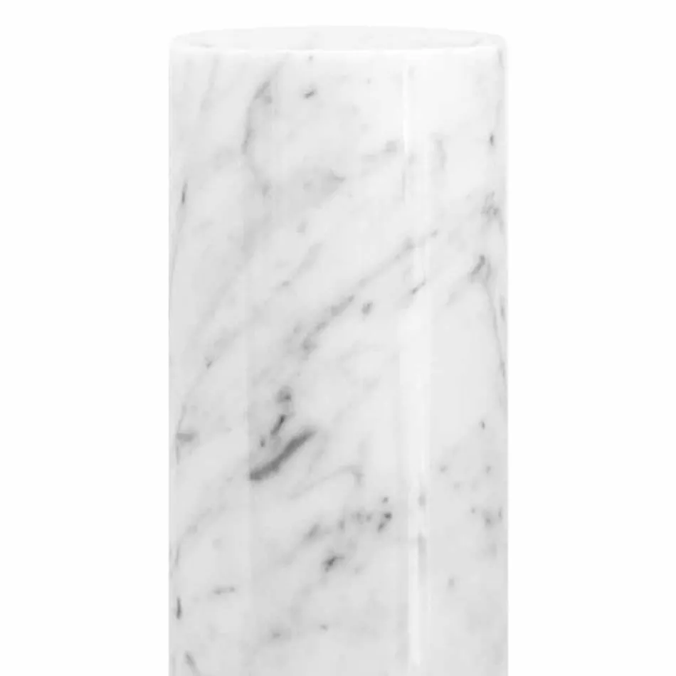 Weiße Carrara Marmor dekorative Vase Made in Italy Design - Nevea Viadurini