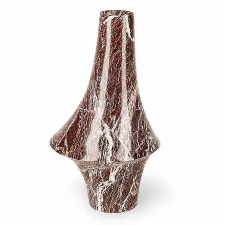 Dekorative Vase aus rotem Marmor mit weißen Adern Made in Italy - Original Viadurini