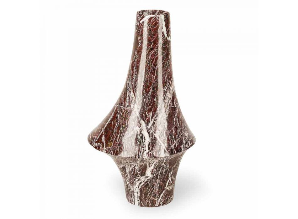 Dekorative Vase aus rotem Marmor mit weißen Adern Made in Italy - Original Viadurini