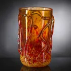 Orangefarbene dekorative Vase aus geblasenem Muranoglas Made in Italy - Mister Viadurini