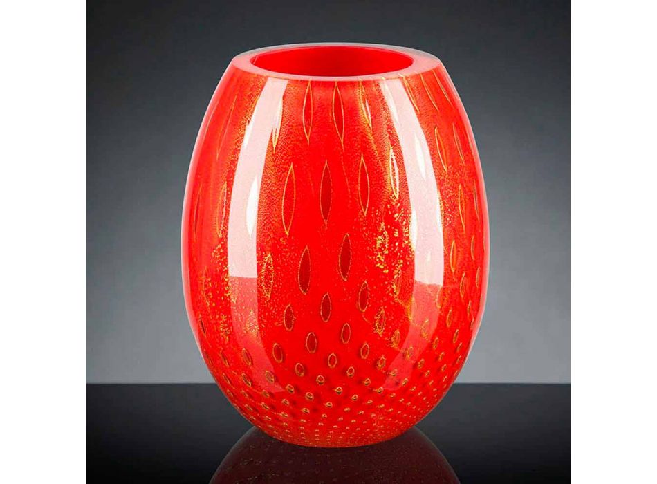 Dekorative Vase aus farbigem mundgeblasenem Muranoglas Made in Italy - Barletta Viadurini