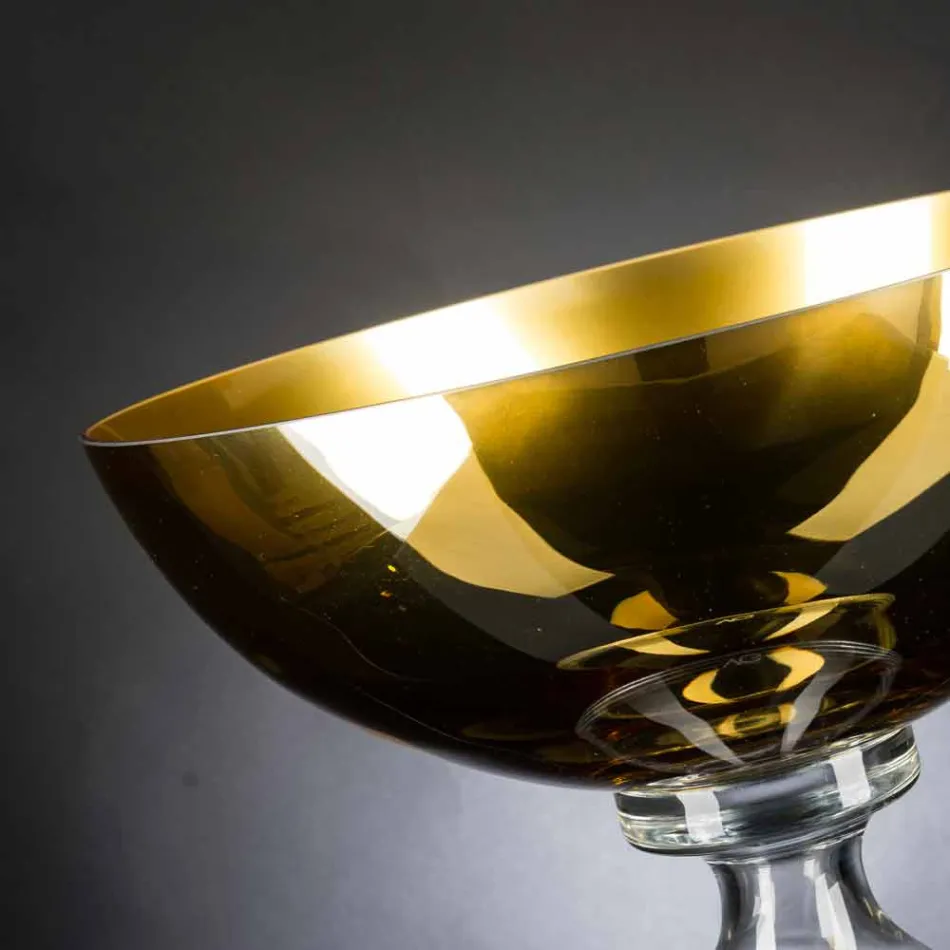 Dekorative Vase aus mundgeblasenem Glas, handgefertigt in Italien - Serena Viadurini