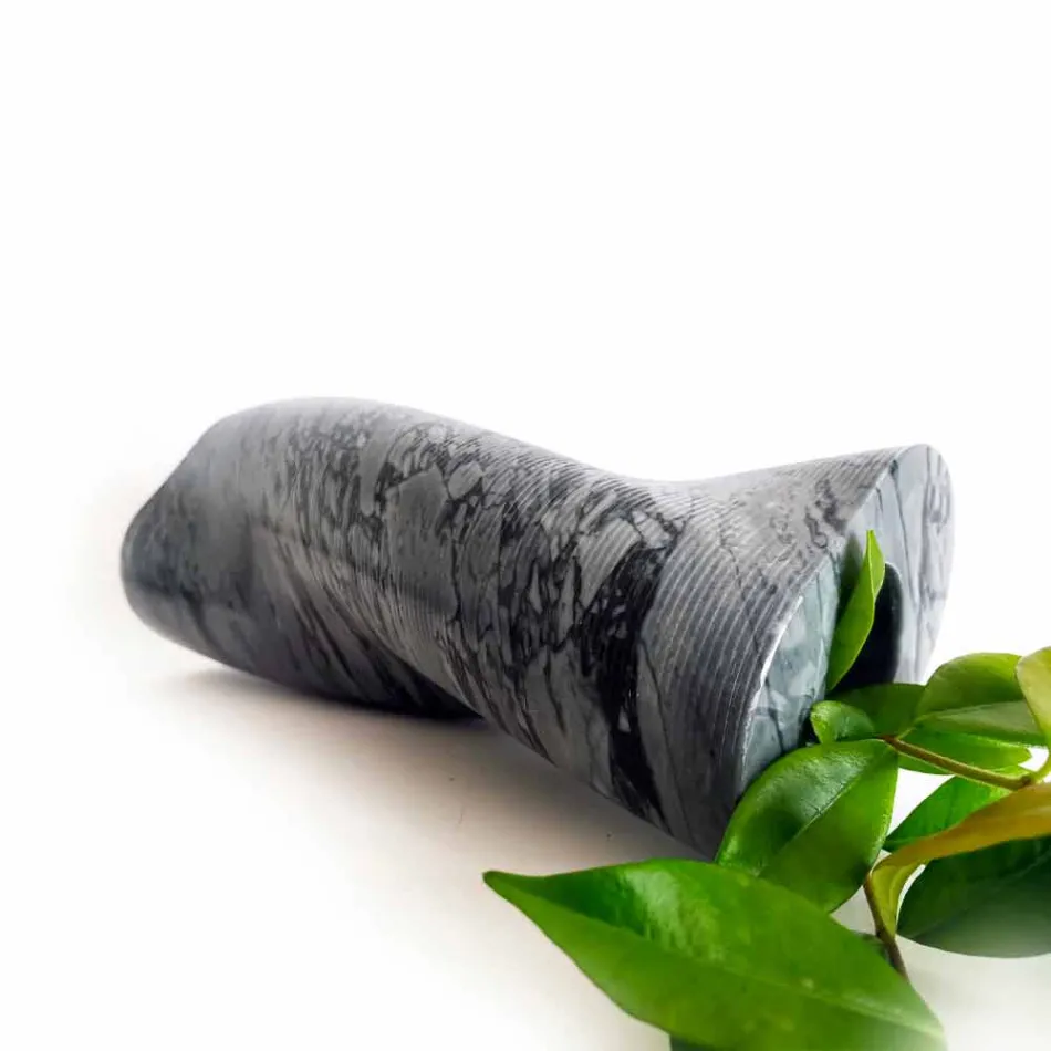 Moderne dekorative Vase aus Bardiglio Fiorito Marmor Made in Italy - Dido Viadurini