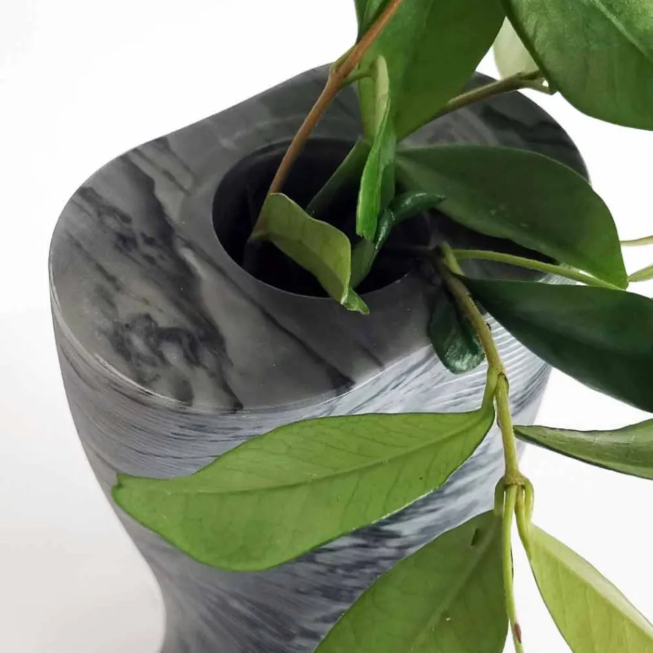 Moderne dekorative Vase aus Bardiglio Fiorito Marmor Made in Italy - Dido Viadurini