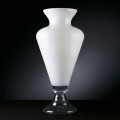 Moderne dekorative Vase aus transparentem und weißem Glas Made in Italy - Romantic