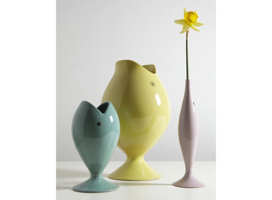 Handgemachte dekorative Blumenvase aus Keramik Made in Italy - Dina Viadurini