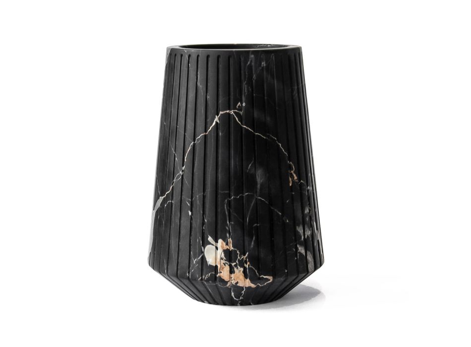 Vase aus weißem Carrara-Marmor oder schwarzem Portoro-Streifen-Design - Kairo Viadurini