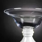 Elegante Indoor-Vase aus weißem und transparentem Glas Made in Italy - Allegra Viadurini