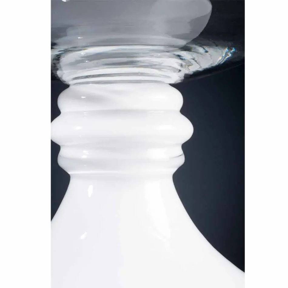 Elegante Indoor-Vase aus weißem und transparentem Glas Made in Italy - Allegra Viadurini