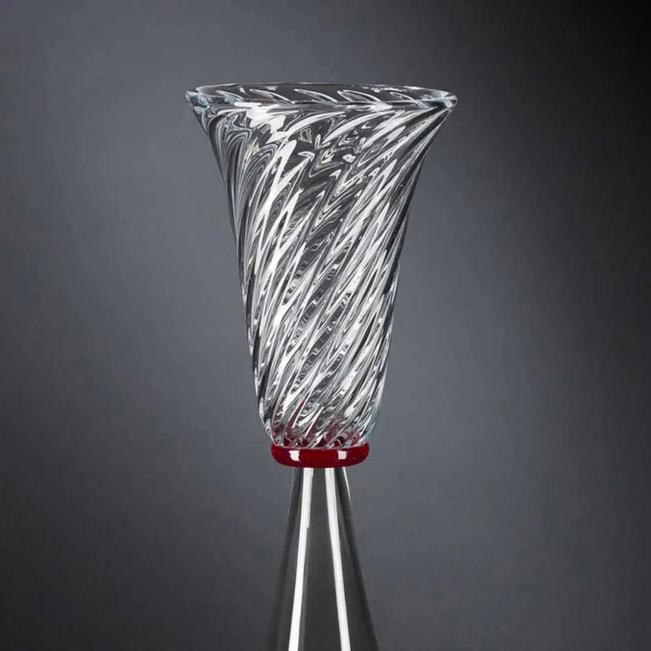 Elegante Indoor-Vase aus mundgeblasenem Muranoglas Made in Italy - Inverso Viadurini