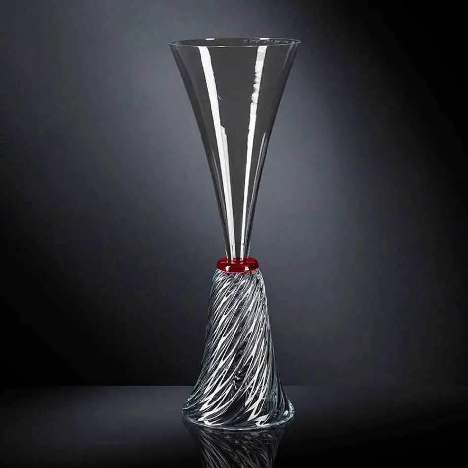 Elegante Indoor-Vase aus mundgeblasenem Muranoglas Made in Italy - Inverso Viadurini