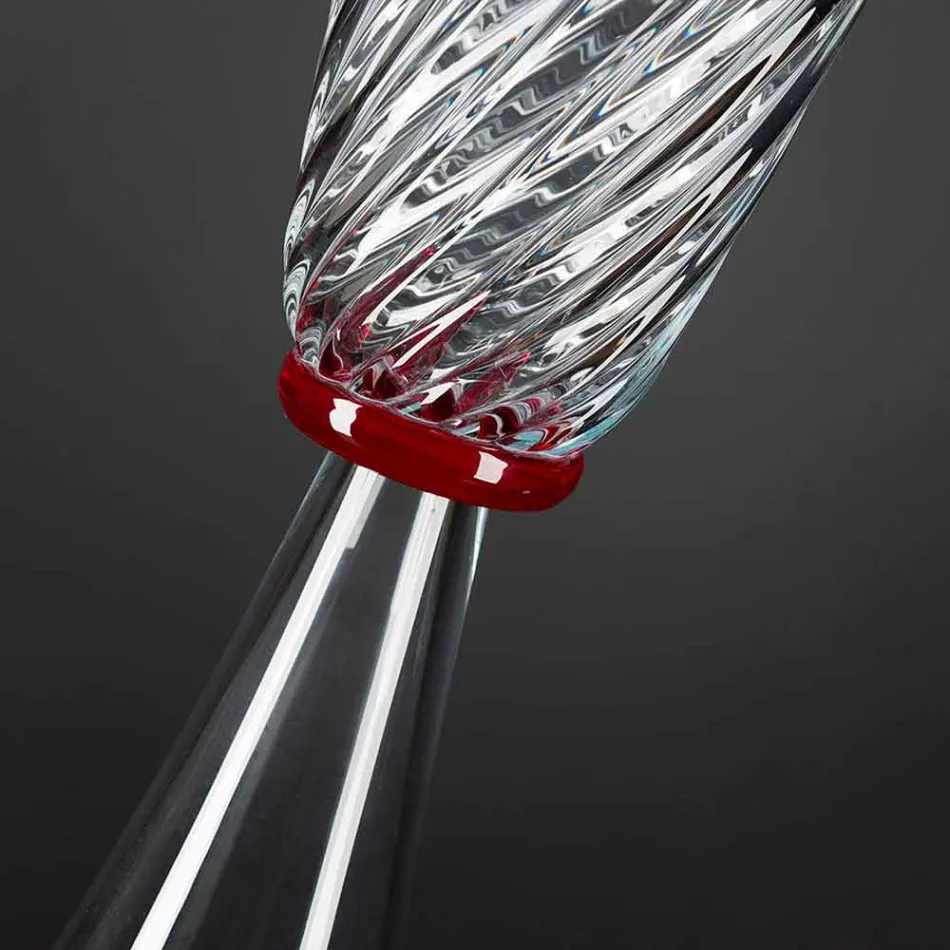 Elegante Indoor-Vase aus mundgeblasenem Muranoglas Made in Italy - Inverso Viadurini