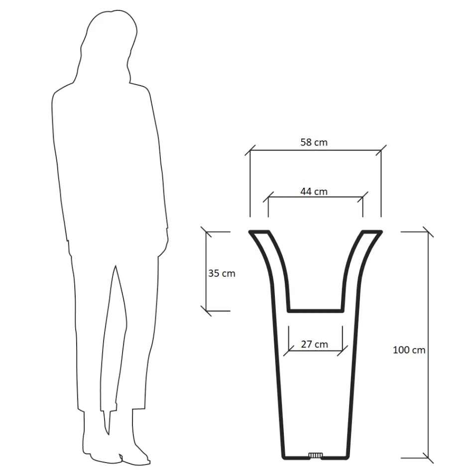 Runder Pflanzkübel aus Polyethylen Made in Italy - Tremont Viadurini