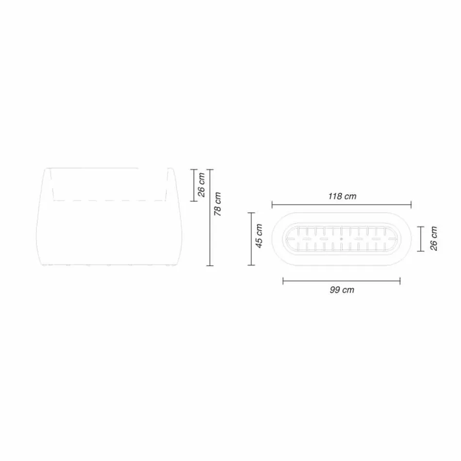 Pflanzgefäßvase aus leuchtendem Kunststoff, Design in 3 Größen - Pandora von Myyour Viadurini